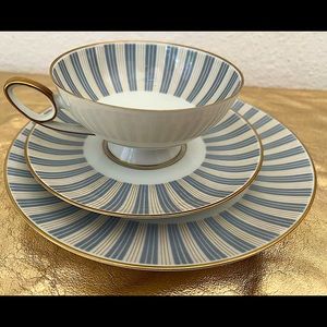 Vintage 80+ years old Bavarian fine porcelain teacup, saucer & dessert plate set